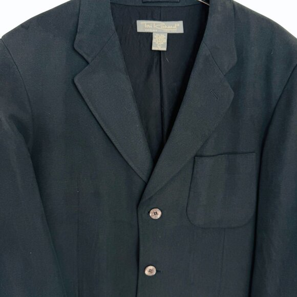 Tori Richard Mens Silk Blazer Jacket Size L Monogram Buttons 3 Button Lined - Picture 2 of 13